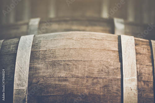 Fotografia Wine Barrel with Vintage Instagram Film Style Filter