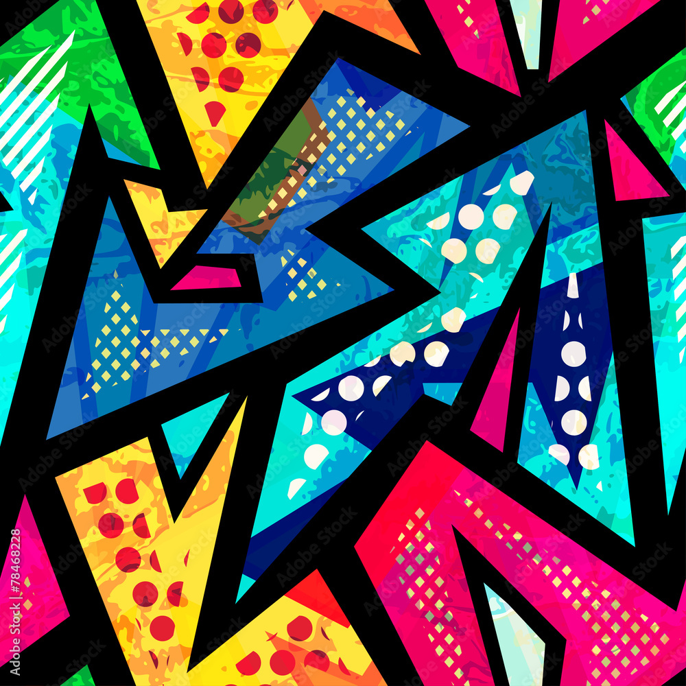 Obraz premium funny geometric seamless pattern