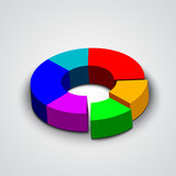 Vector abstract round 3d business pie chart