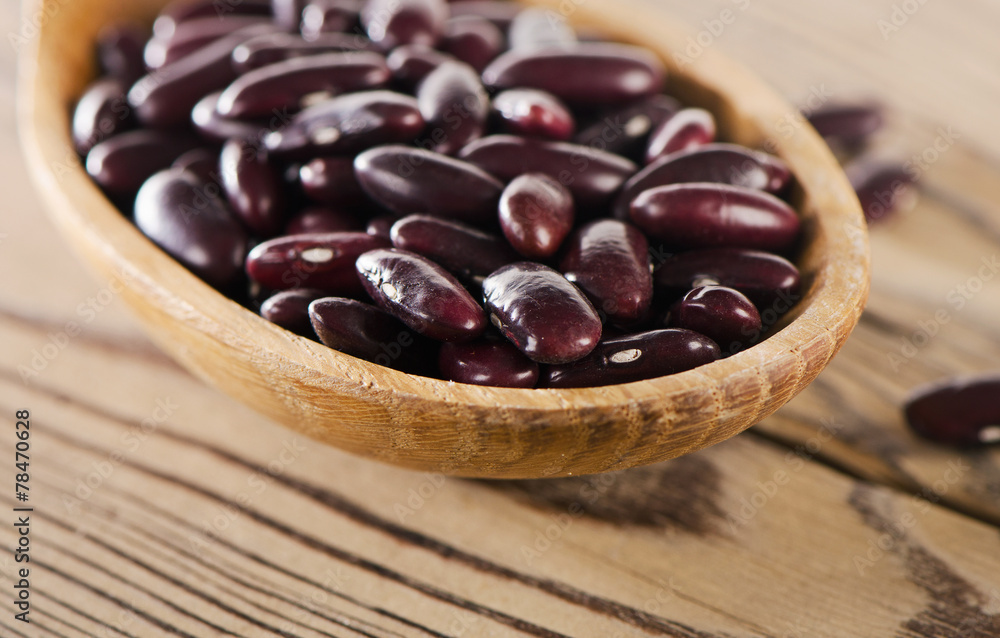 Kidney red beans in spoon. Kidney red beans in spoon.