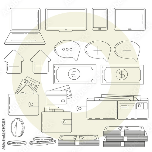 Vector line icons cet