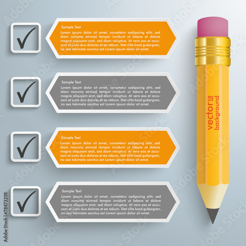 Checklist Banners Long Hexagons Pencil