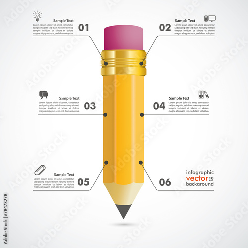 Pencil Infographic 6 Options