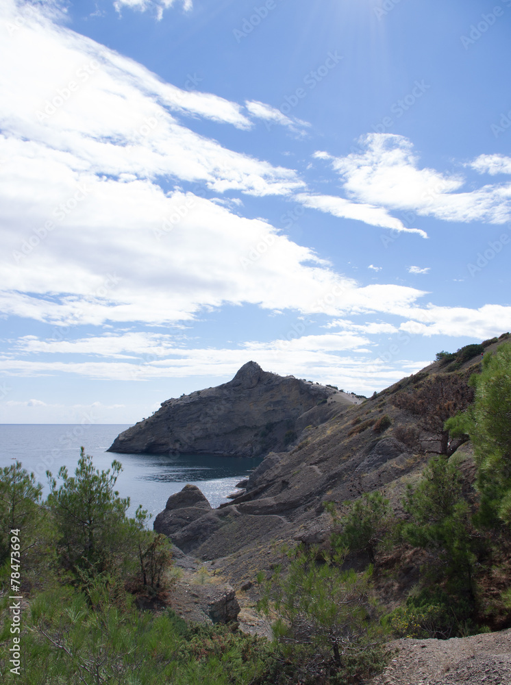 View with rock and sea