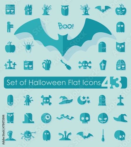 Set of halloween flat icons