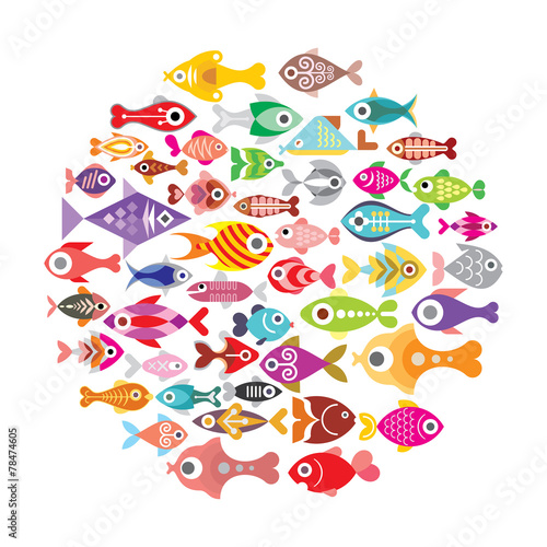 Fish icons round