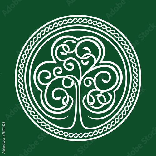 St. Patrick's day. Shamrock on a green background