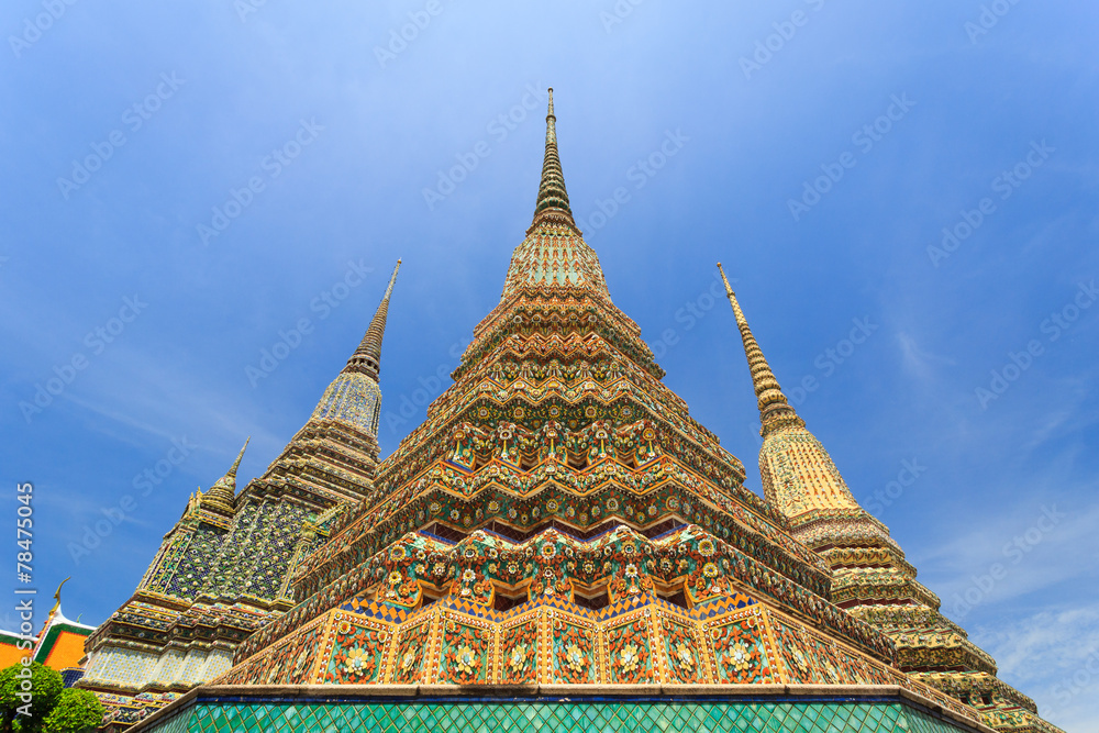 Prang of temple Wat Pho in Bangkok - Thailand