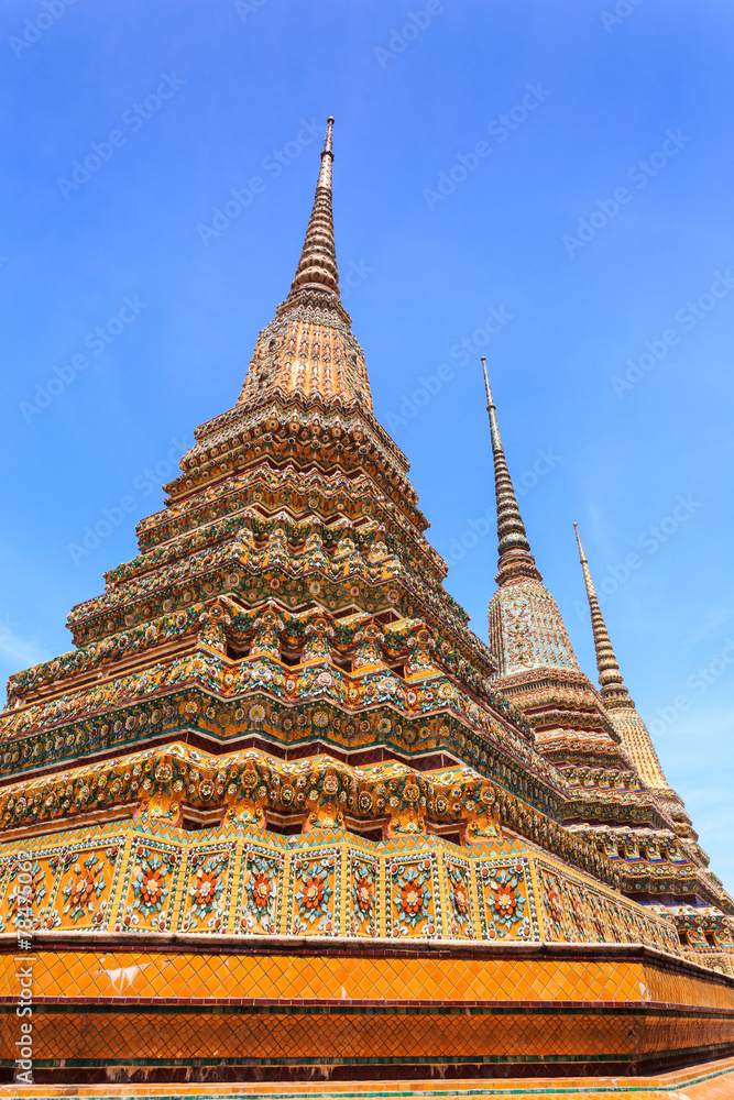 Prang of temple Wat Pho in Bangkok - Thailand