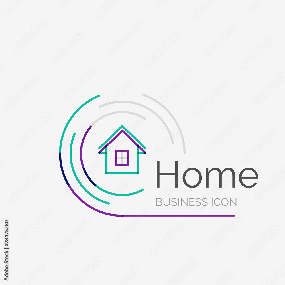 Thin line neat design logo, home idea Thin line neat design logo, home idea