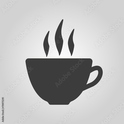 The coffee and cup icon. Tea symbol. Flat