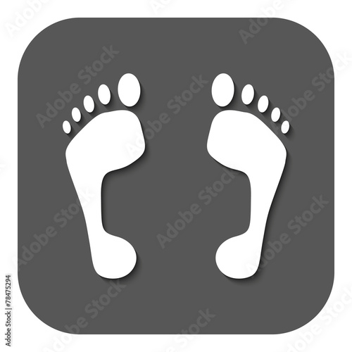 The footprint icon. foot symbol. Flat