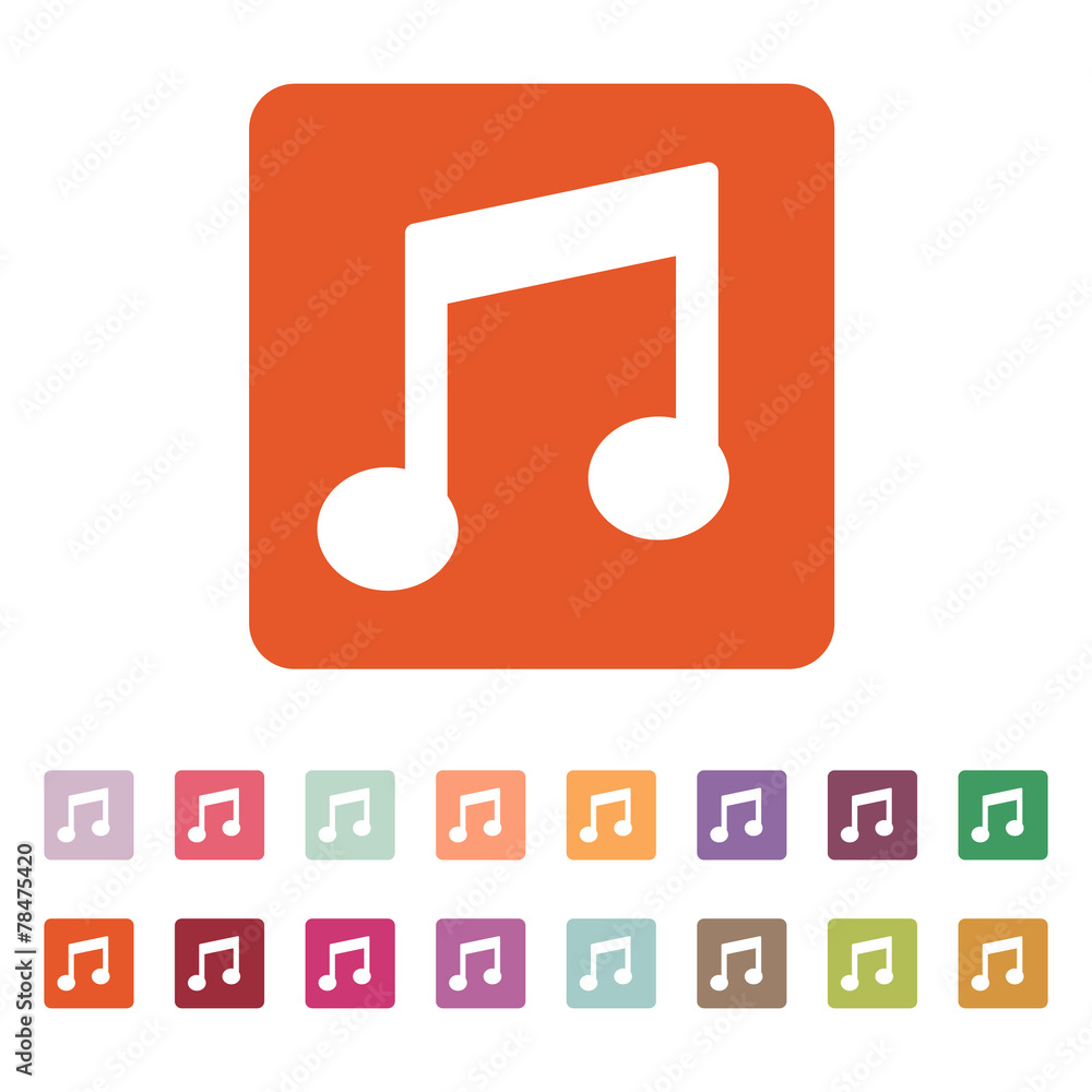 The music disk icon. Musical symbol. Flat The music disk icon. Musical symbol. Flat