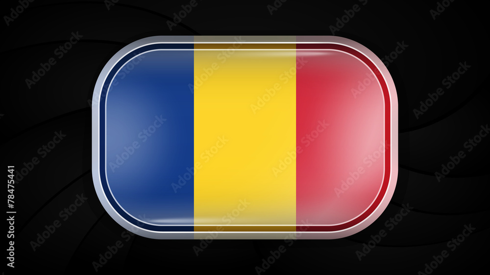 Fototapeta premium Romania. Vector Flag Button Series