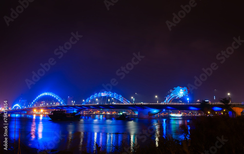 Blue Dragon bridge in Danang Vietnam