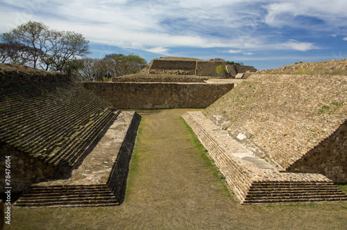 Monte Alban Oaxaca Mexico ancient ball game stadium huego de pel photo