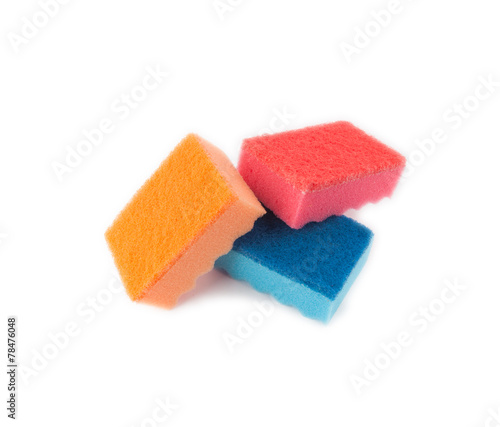 Multicolored sponges for washing dishes