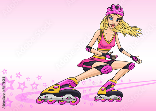 Girl on roller skates.