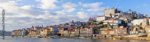 Panorama of the Ribeira District of the city of Porto, Portugal