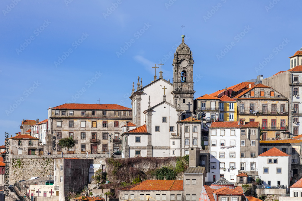 Skyline of the old part of the city of Porto, Portugal