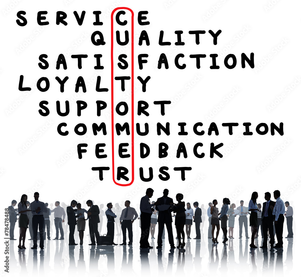 Customer Service Quality Satisfaction Crossword Puzzle Concept Customer Service Quality Satisfaction Crossword Puzzle Concept
