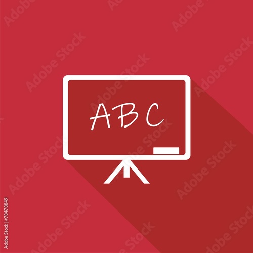 Icono pizarra ABC rojo sombra