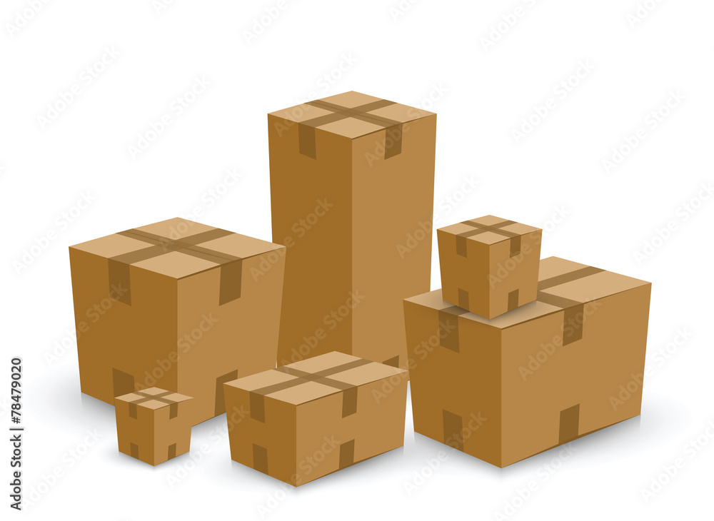 group of card board boxes group of card board boxes