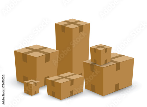 group of card board boxes