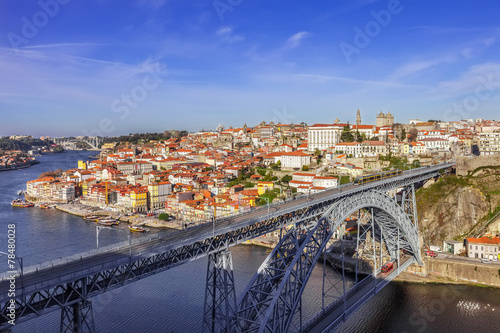 View of the iconic Dom Luis I bridge of Porto, Portugal © StockPhotosArt