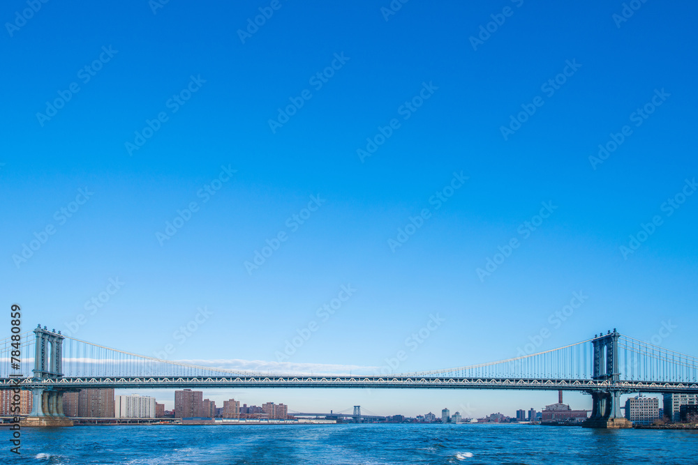 Naklejka premium Manhattan bridge on summer day