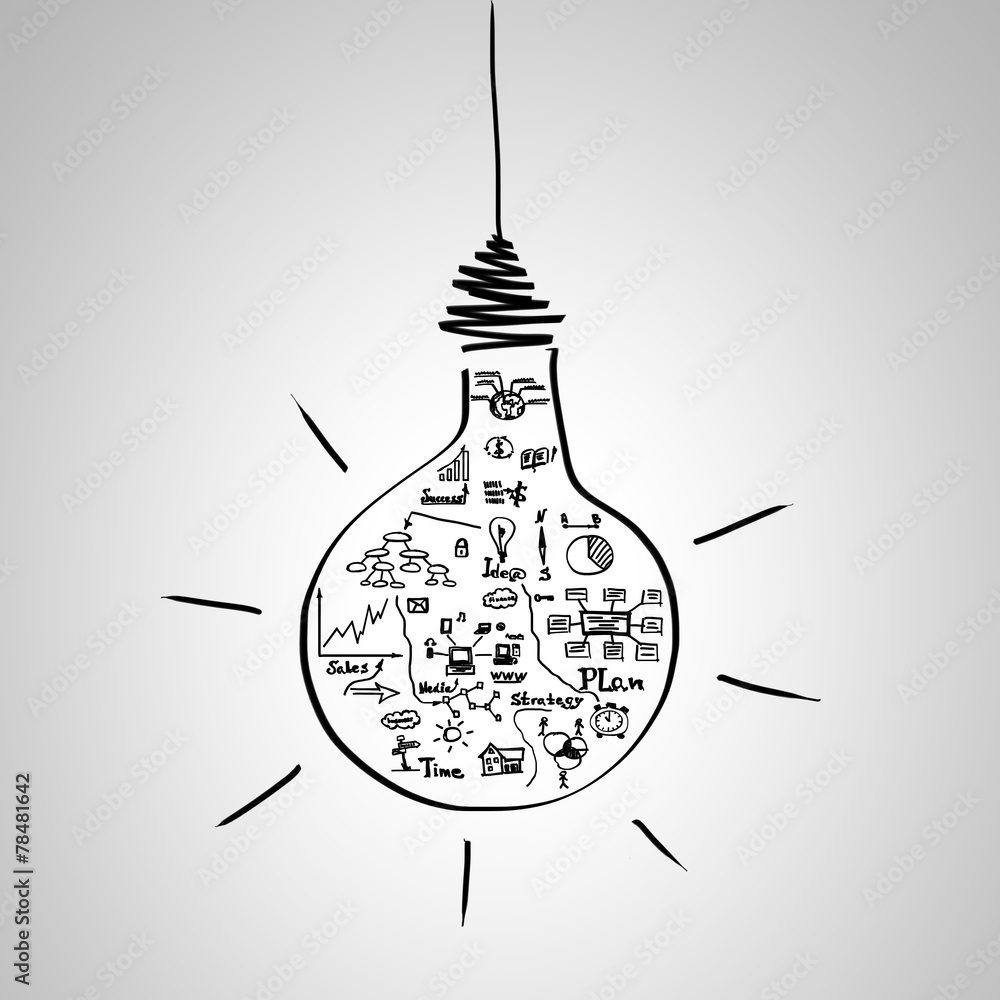 hand draw lightbulb hand draw lightbulb