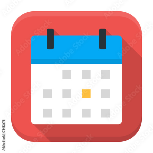 Calendar app icon with long shadow