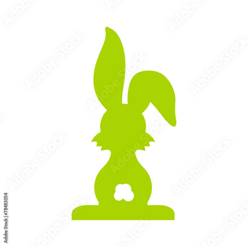 green easter rabbit isolated
