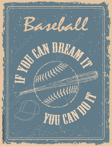 Canvas Print Vintage baseball poster