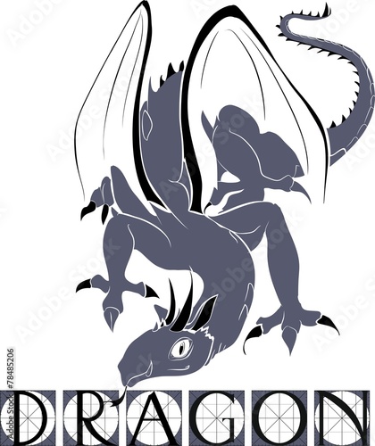 Silhouette of dragon with title