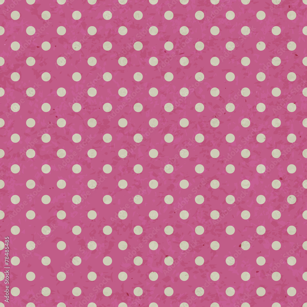 Dot pattern on grunge old paper texture, Seamless polka dot