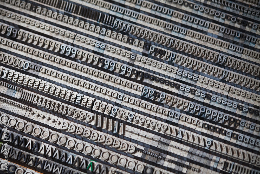 Metal printing press letters Metal printing press letters
