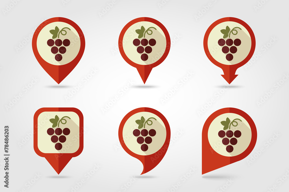 Grapes mapping pins icons
