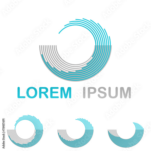 Light blue water technology logo design set