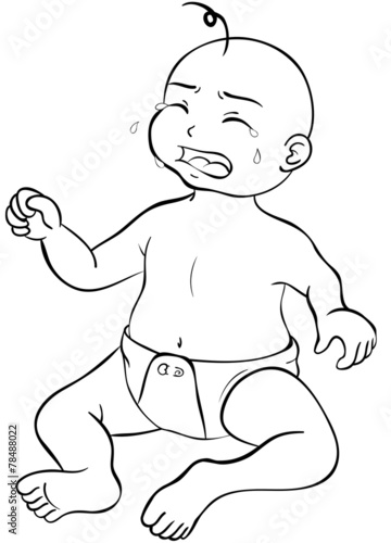 unglückliches Baby Ausmalbild