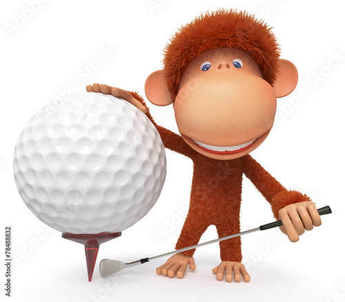 Photography The monkey plays golf