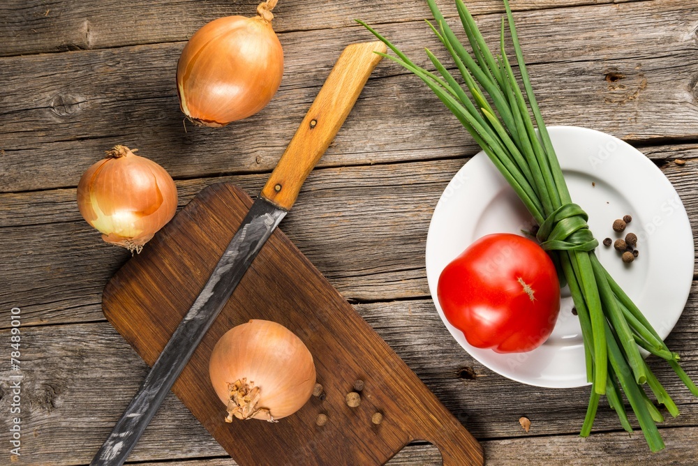 Onion, chive and tomato Onion, chive and tomato