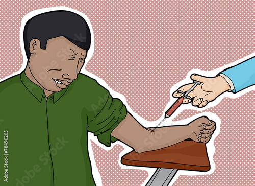 Patient in Pain at Table