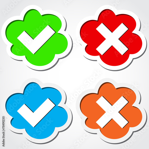 Icons in the form of a cloud with a cross and daw vector