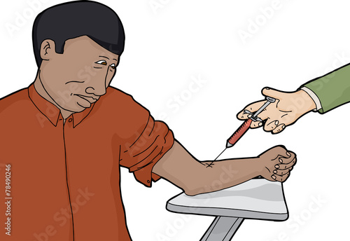 Isolated Nervous Man Getting Test