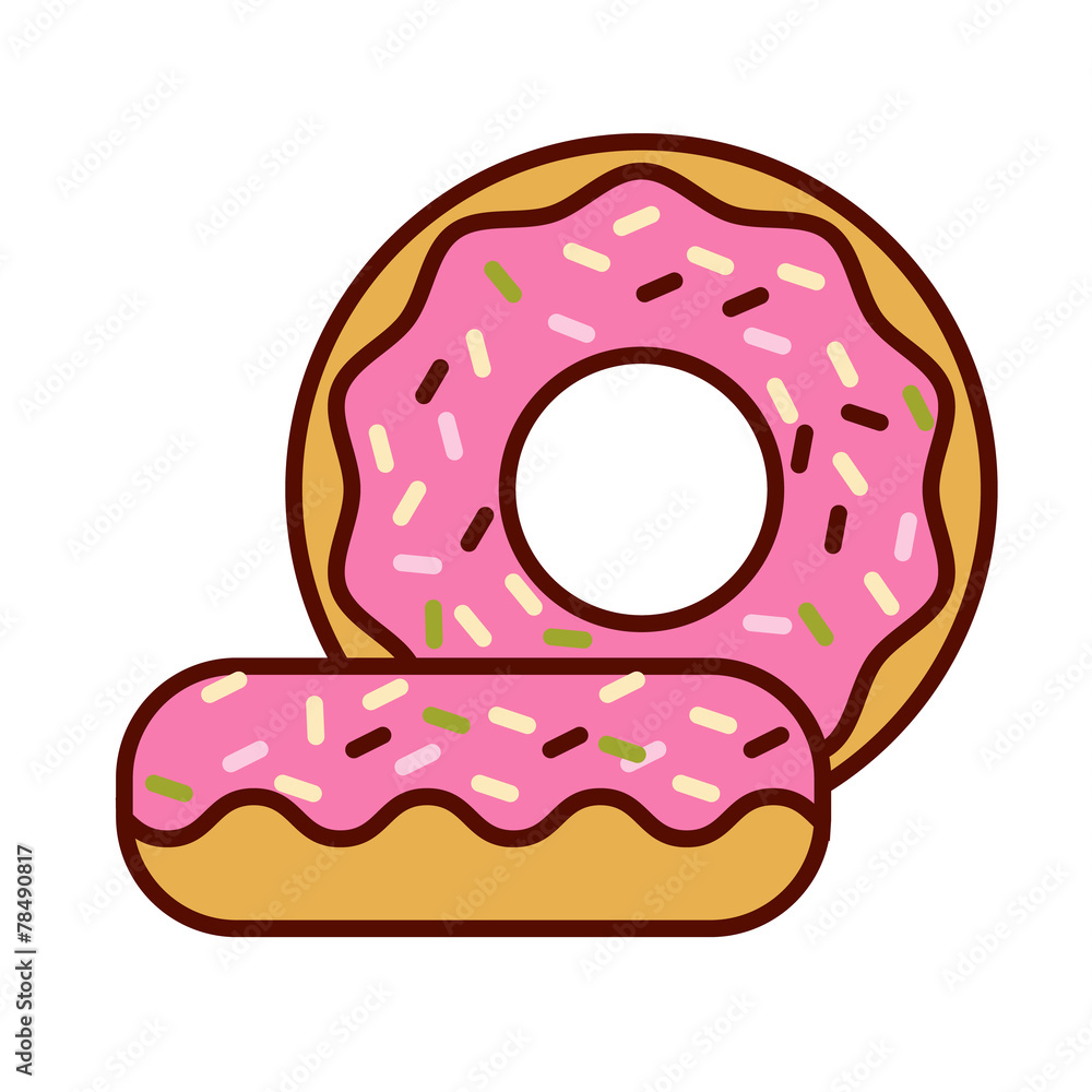 Glazed ring doughnut, detailed vector Glazed ring doughnut, detailed vector