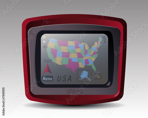 GPS with the Map of USA