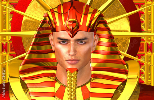 Photography Egyptian Pharaoh Ramses. A modern digital art version
