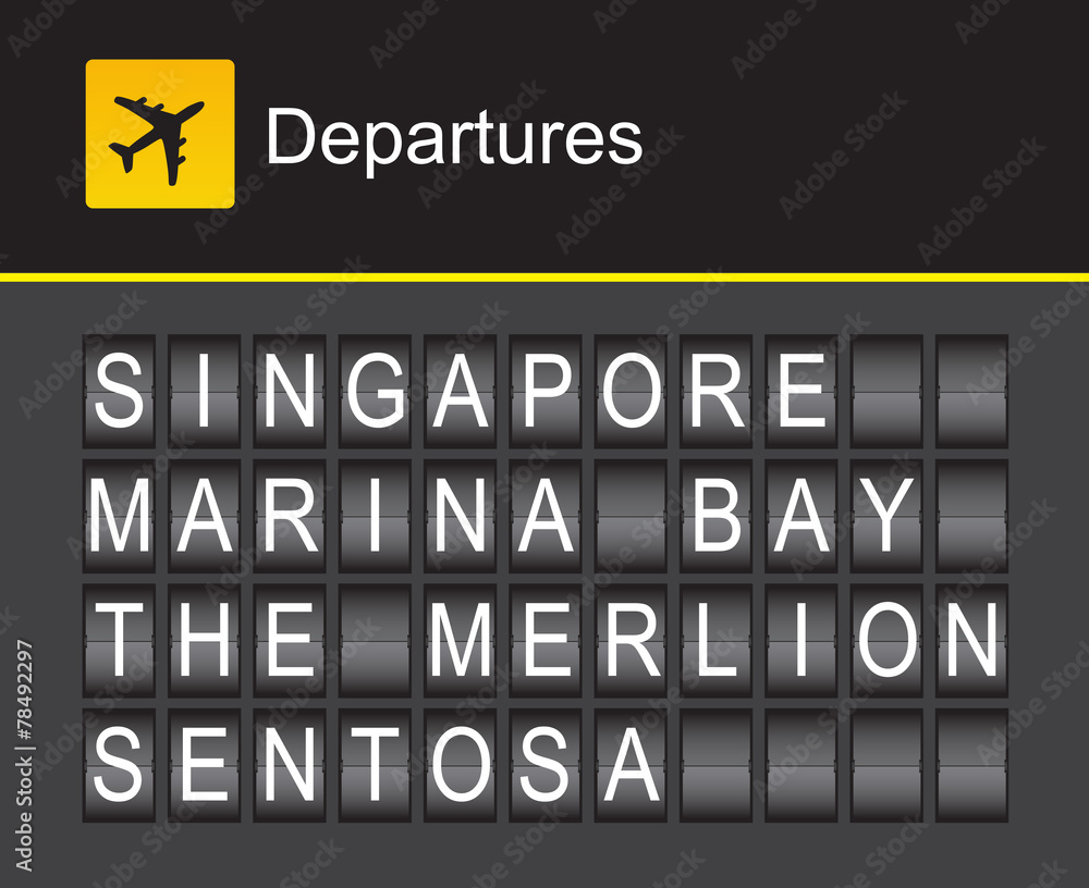 Singapore flip alphabet airport departures