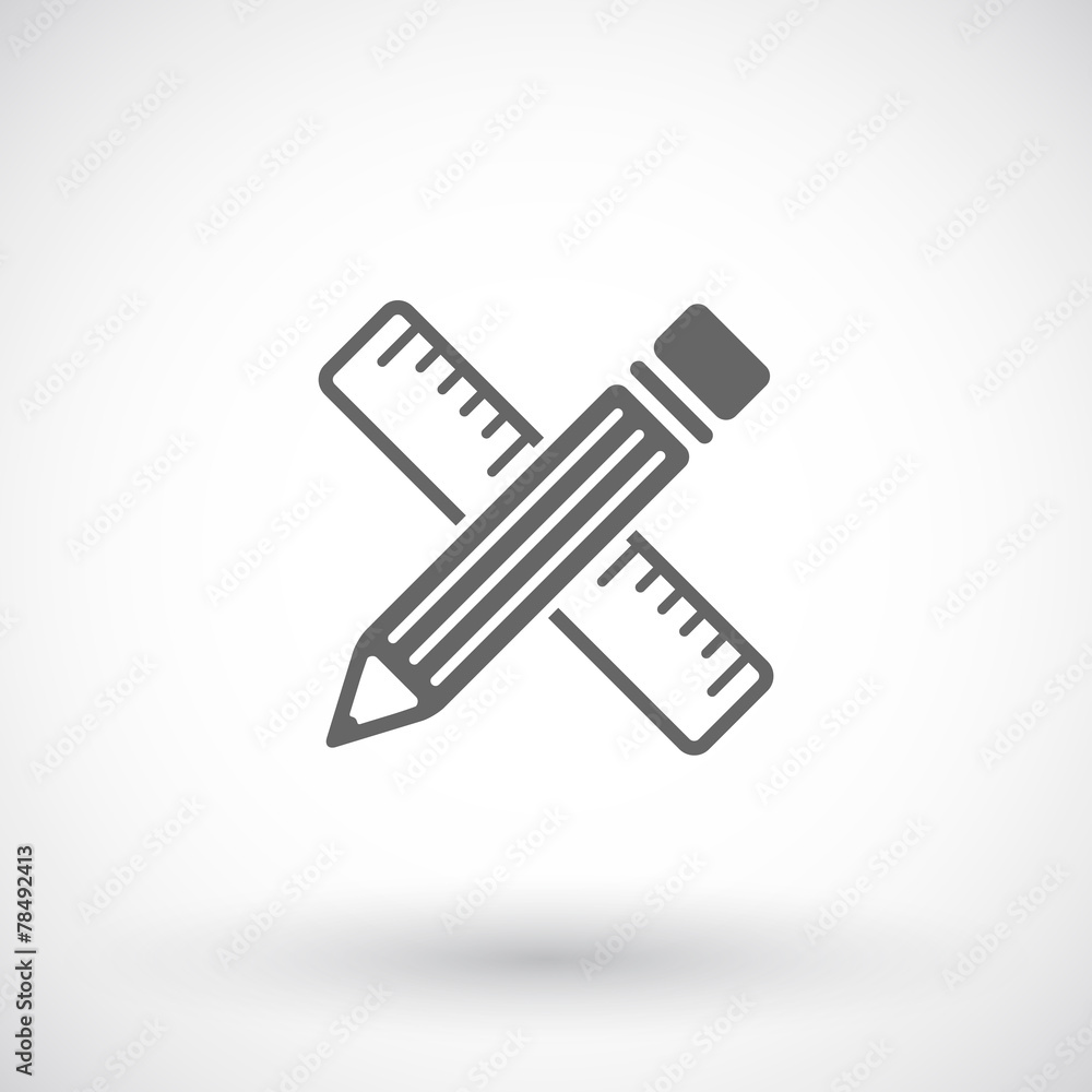 Pencil and ruler icon